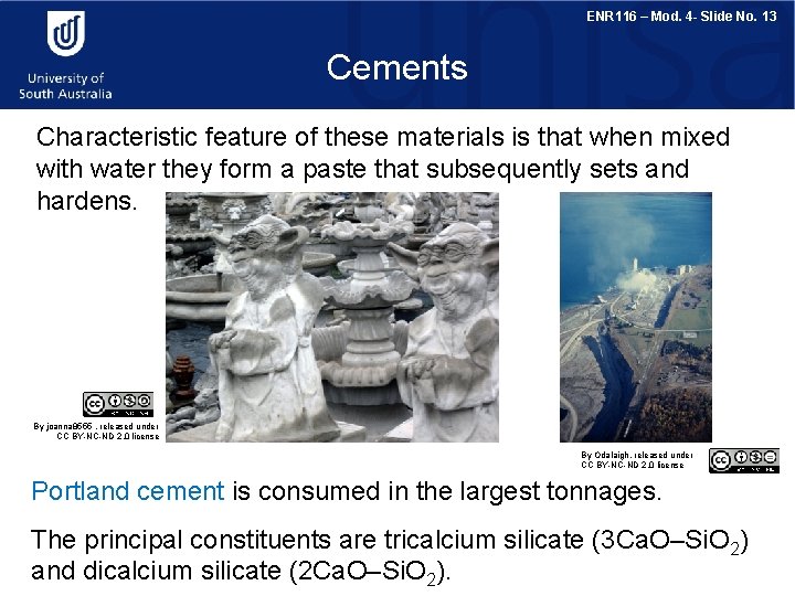 ENR 116 – Mod. 4 - Slide No. 13 Cements Characteristic feature of these