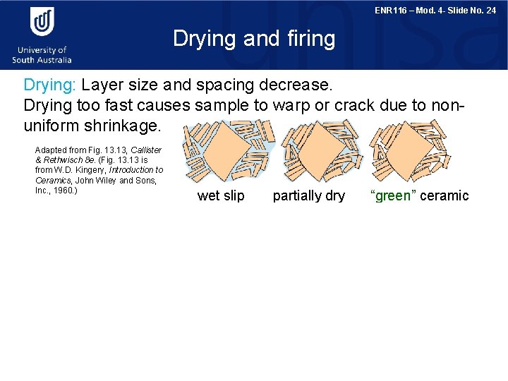 ENR 116 – Mod. 4 - Slide No. 24 Drying and firing Drying: Layer