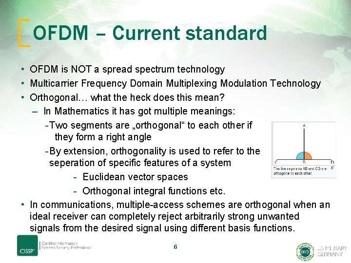 OFDM – Current standard • OFDM is NOT a spread spectrum technology • Multicarrier