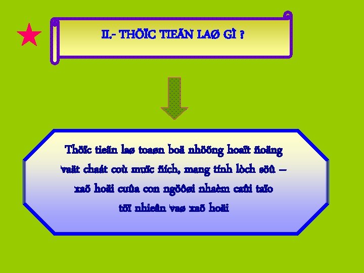  II. - THÖÏC TIEÃN LAØ GÌ ? Thöïc tieãn laø toaøn boä nhöõng