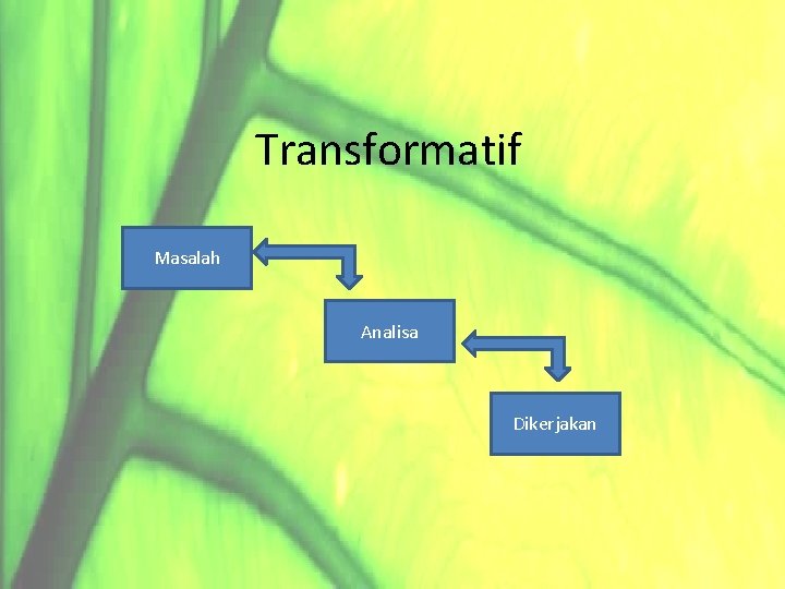 Transformatif Masalah Analisa Dikerjakan 