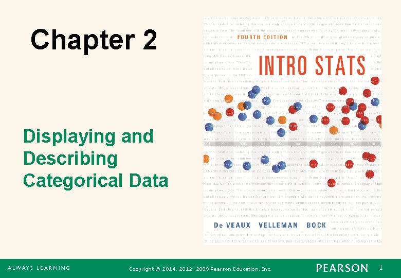 Chapter 2 Displaying and Describing Categorical Data Copyright © 2014, 2012, 2009 Pearson Education,