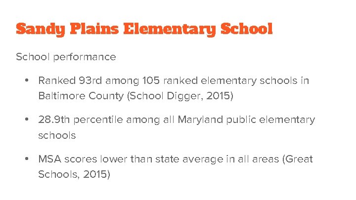 Sandy Plains Elementary School performance • Ranked 93 rd among 105 ranked elementary schools