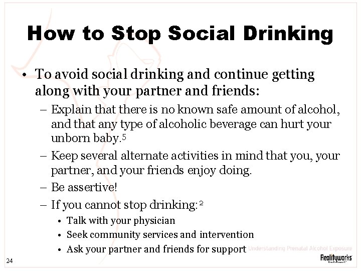 How to Stop Social Drinking • To avoid social drinking and continue getting along