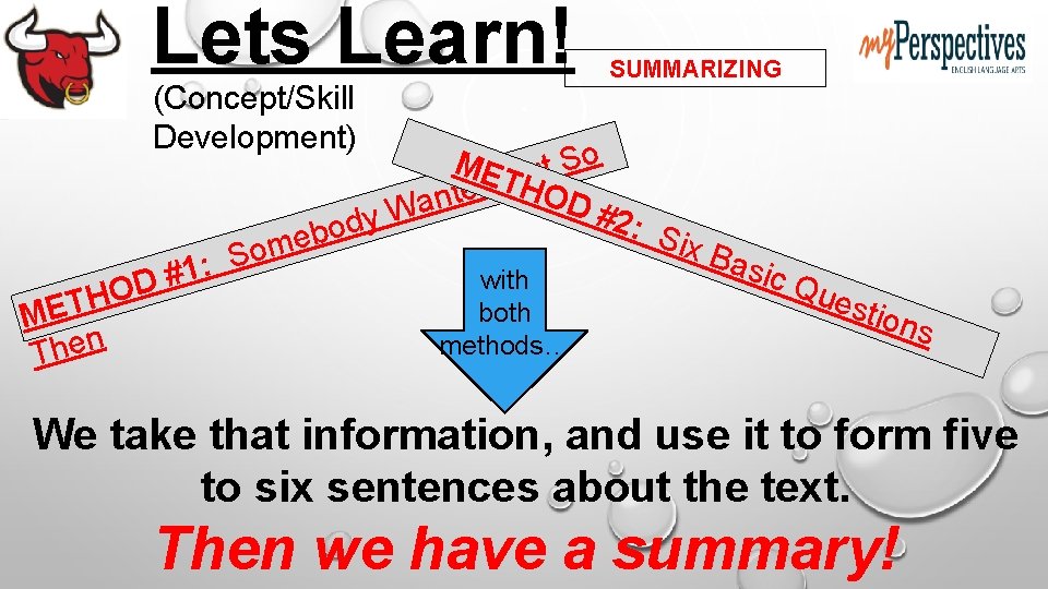 Lets Learn! (Concept/Skill Development) H T E M Then : 1 # OD y