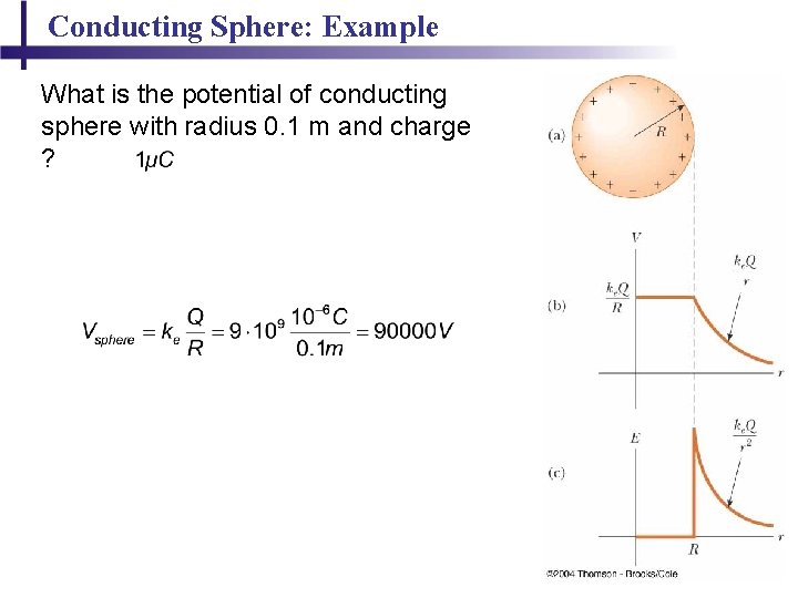 Conducting Sphere: Example What is the potential of conducting sphere with radius 0. 1