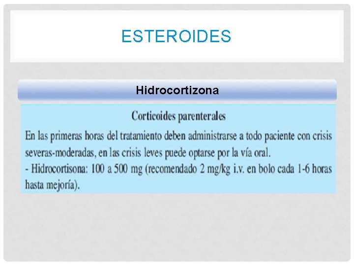 ESTEROIDES Hidrocortizona 