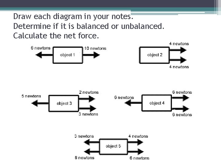 Draw each diagram in your notes. Determine if it is balanced or unbalanced. Calculate