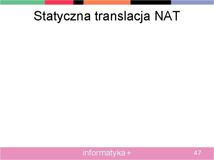 Statyczna translacja NAT informatyka + 47 