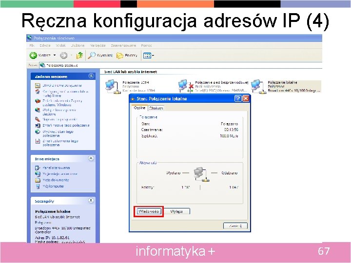 Ręczna konfiguracja adresów IP (4) informatyka + 67 
