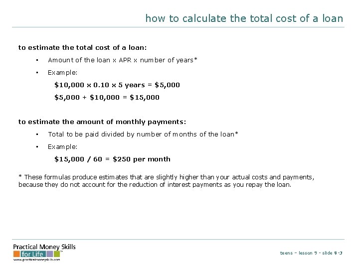 how to calculate the total cost of a loan to estimate the total cost