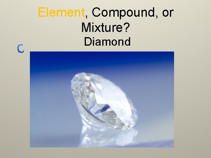 Element, Compound, or Mixture? Diamond 