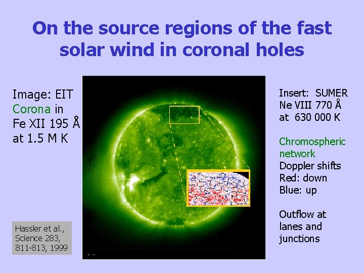 On the source regions of the fast solar wind in coronal holes Image: EIT