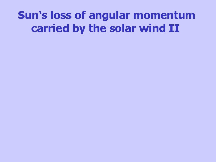 Sun‘s loss of angular momentum carried by the solar wind II 