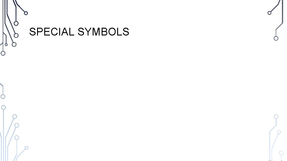 SPECIAL SYMBOLS 