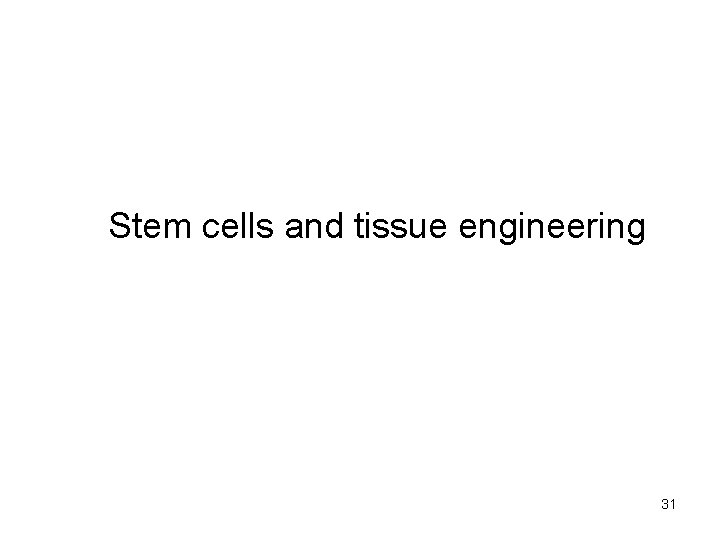 Stem cells and tissue engineering 31 