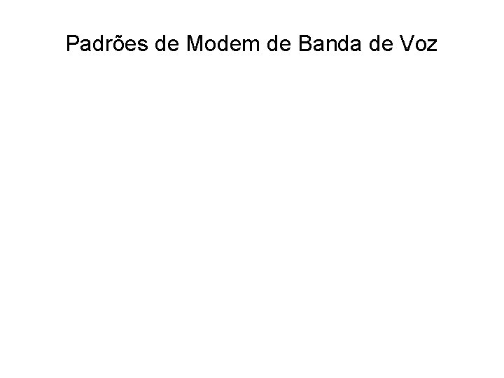 Padrões de Modem de Banda de Voz 