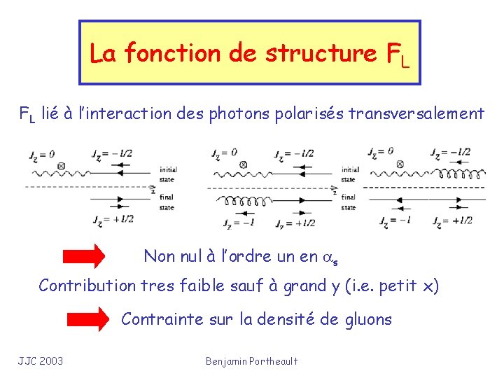La fonction de structure FL FL lié à l’interaction des photons polarisés transversalement Non