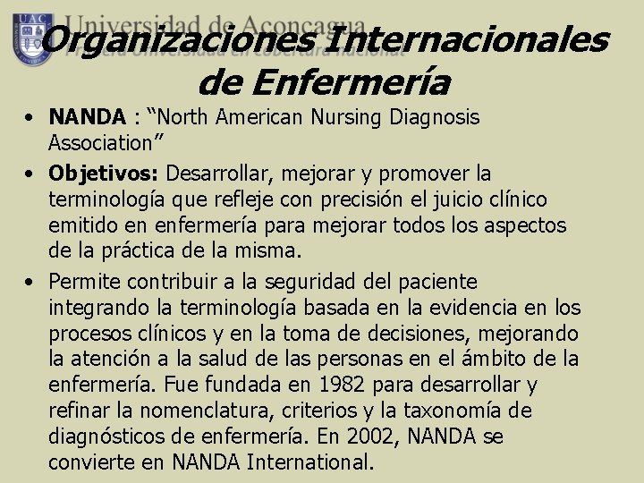 ORGANIZACIONES INTERNACIONALES FUNDAMENTOS Y NACIONALES DEDE ENFERMERA