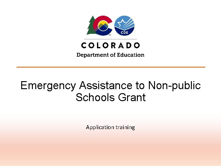 Emergency Assistance to Non-public Schools Grant Application training 