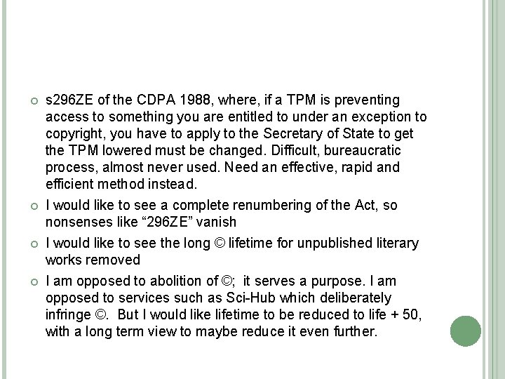  s 296 ZE of the CDPA 1988, where, if a TPM is preventing