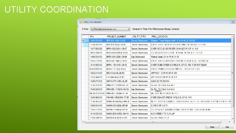 UTILITY COORDINATION 