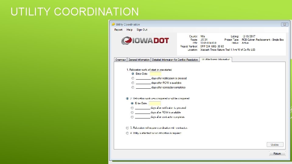 UTILITY COORDINATION 