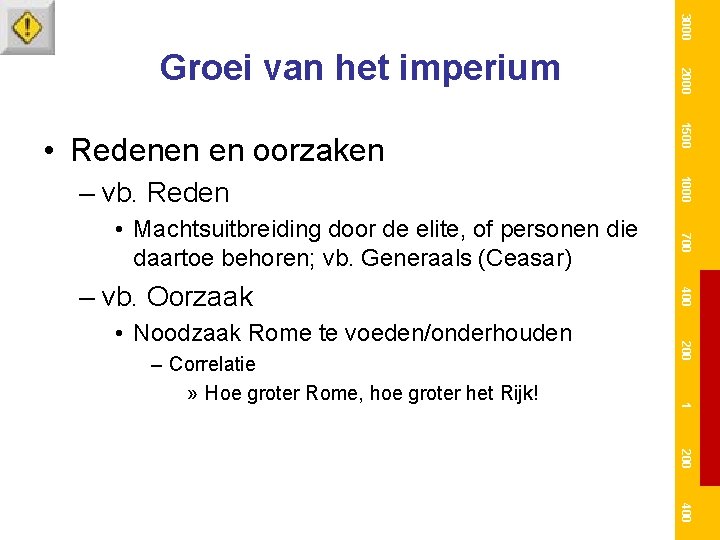 3000 1 – Correlatie » Hoe groter Rome, hoe groter het Rijk! 200 •