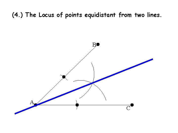 (4. ) The Locus of points equidistant from two lines. B A C 