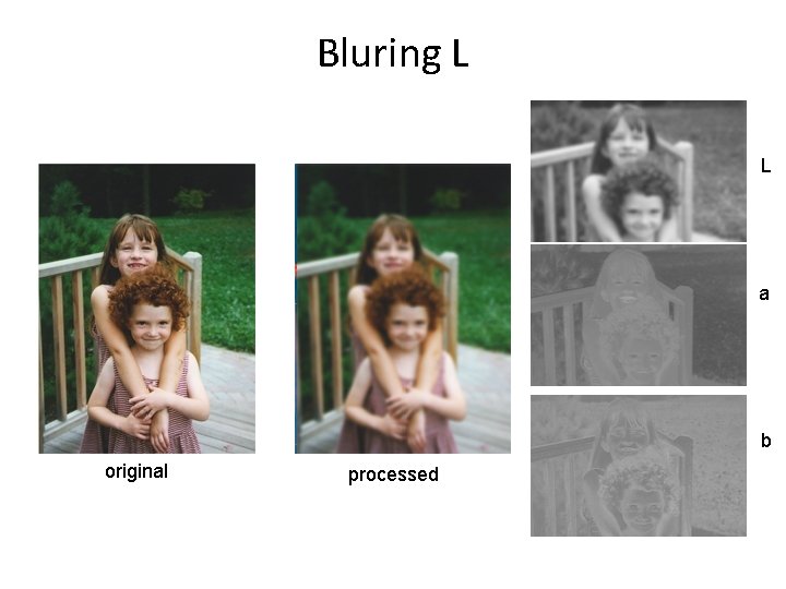 Bluring L L a b original processed 