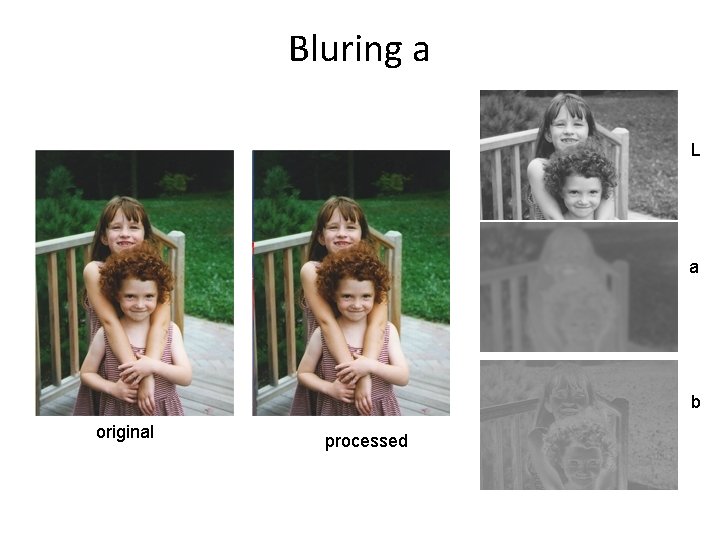 Bluring a L a b original processed 