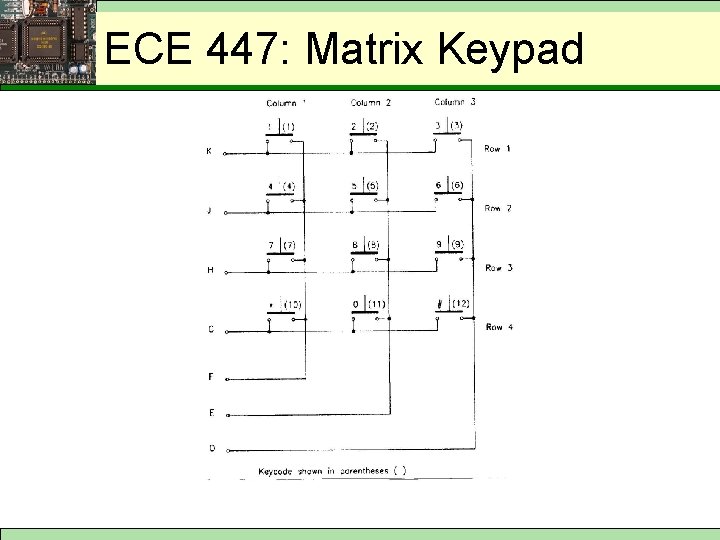 ECE 447: Matrix Keypad 