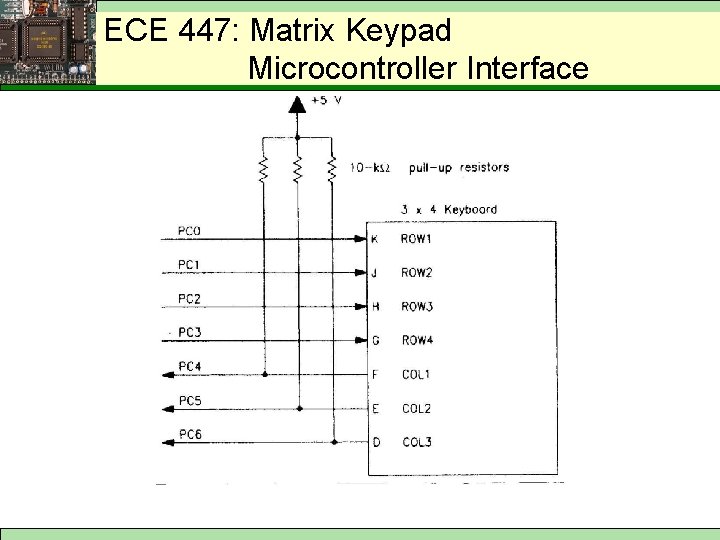 ECE 447: Matrix Keypad Microcontroller Interface 