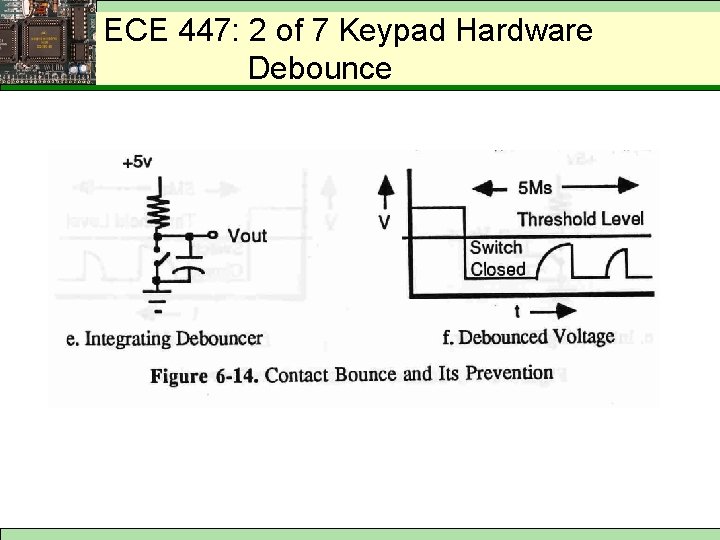 ECE 447: 2 of 7 Keypad Hardware Key Debouncing Debounce in Hardware 