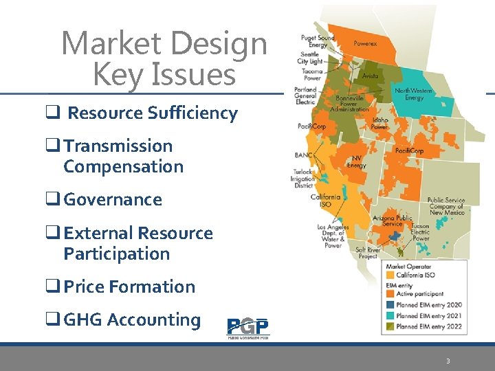 Market Design Key Issues q Resource Sufficiency q Transmission Compensation q Governance q External