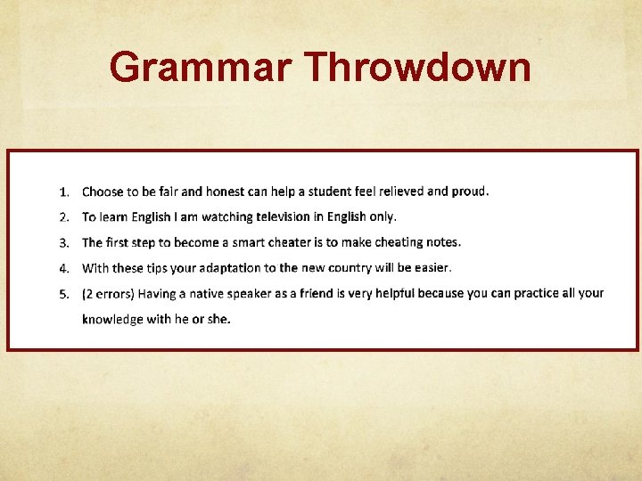 Grammar Throwdown 