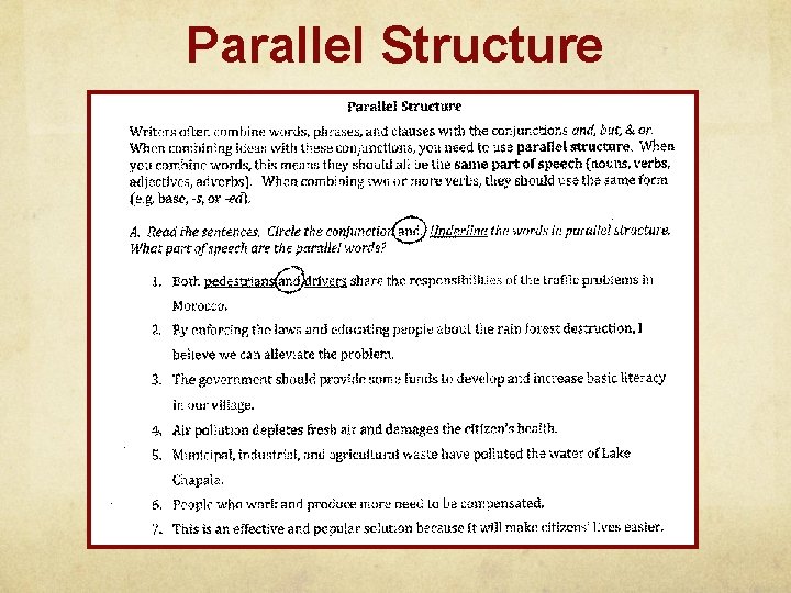 Parallel Structure 