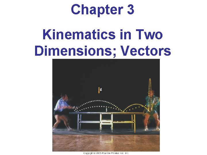 Chapter 3 Kinematics in Two Dimensions; Vectors 