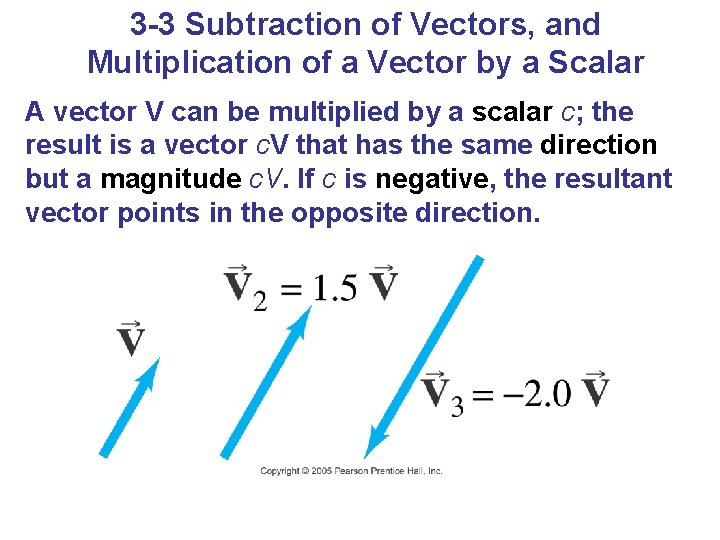 3 -3 Subtraction of Vectors, and Multiplication of a Vector by a Scalar A