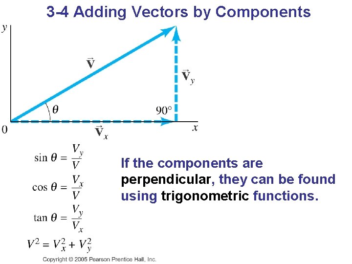 3 -4 Adding Vectors by Components If the components are perpendicular, they can be