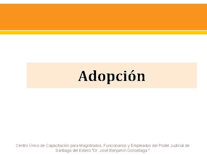 Adopción Centro Único de Capacitación para Magistrados, Funcionarios y Empleados del Poder Judicial de