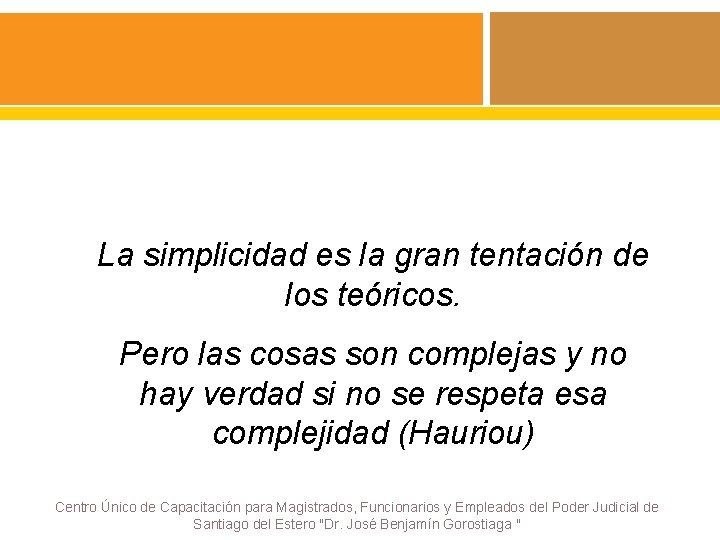 La simplicidad es la gran tentación de los teóricos. Pero las cosas son complejas