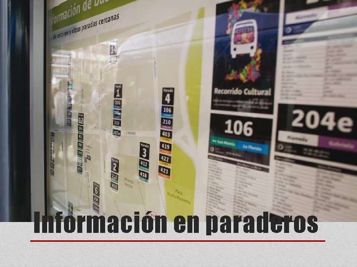 Información en paraderos 