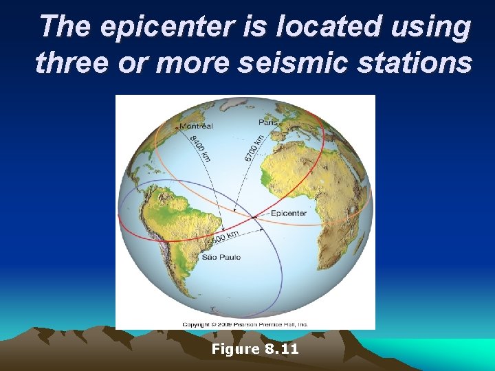 The epicenter is located using three or more seismic stations Figure 8. 11 