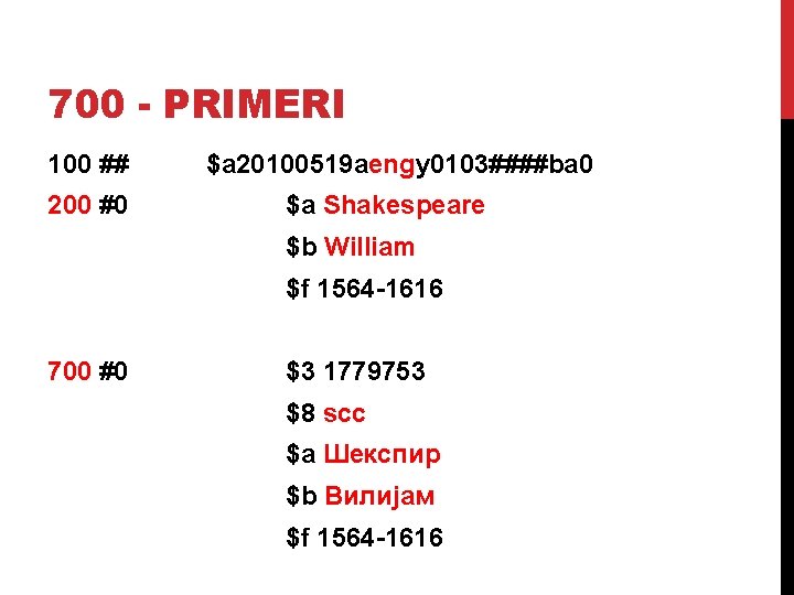 700 - PRIMERI 100 ## 200 #0 $a 20100519 aengy 0103####ba 0 $a Shakespeare