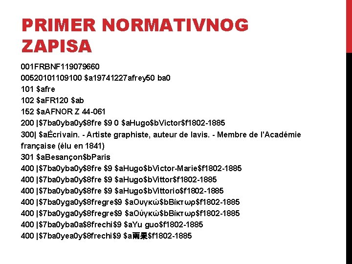 PRIMER NORMATIVNOG ZAPISA 001 FRBNF 119079660 00520101109100 $a 19741227 afrey 50 ba 0 101
