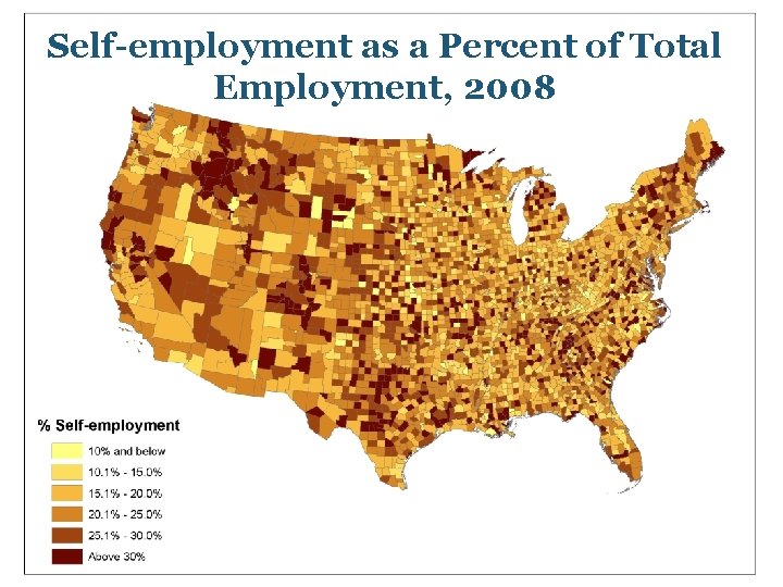 Self-employment as a Percent of Total Employment, 2008 7 