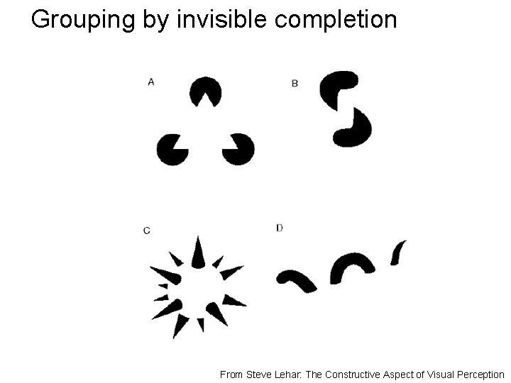 Grouping by invisible completion From Steve Lehar: The Constructive Aspect of Visual Perception 