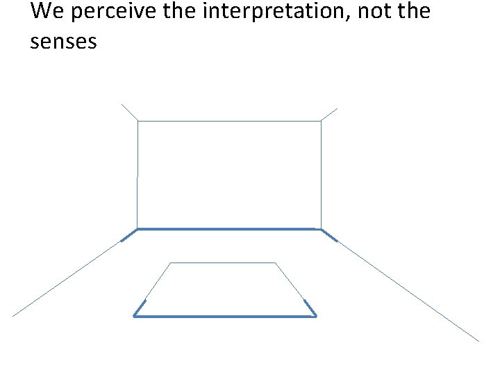 We perceive the interpretation, not the senses 