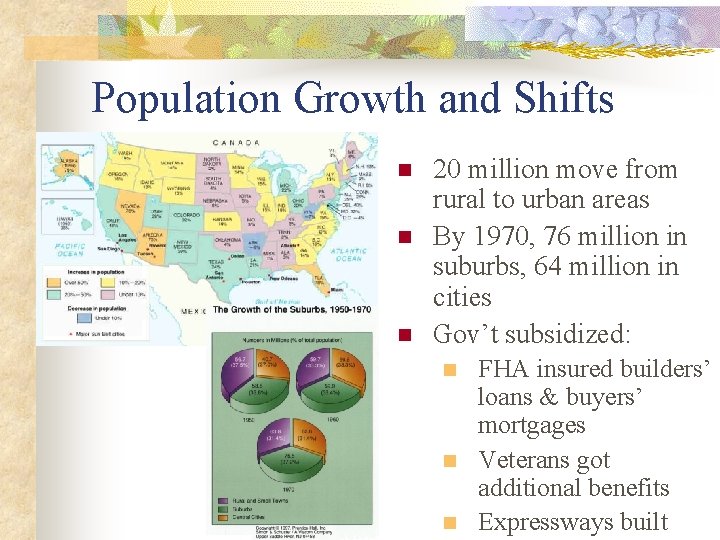 Population Growth and Shifts n n n 20 million move from rural to urban